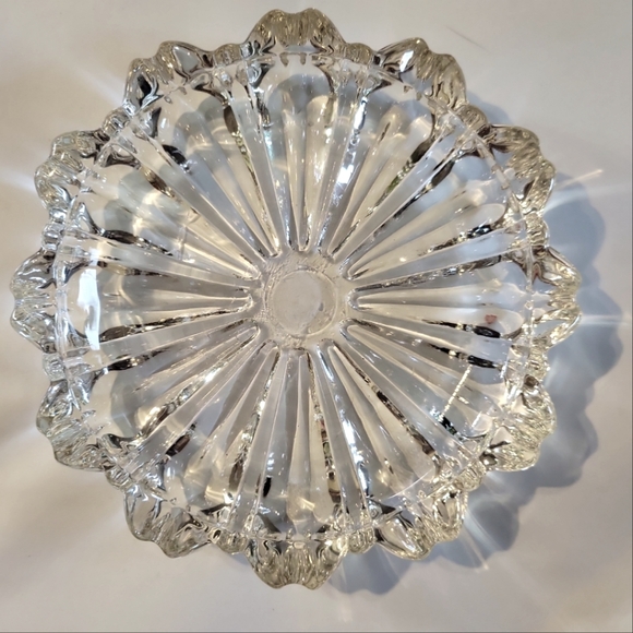 Vtg 60s Hazel Atlas Fluted Clear Pressed Glass Stacking Ashtray - Picture 2 of 4